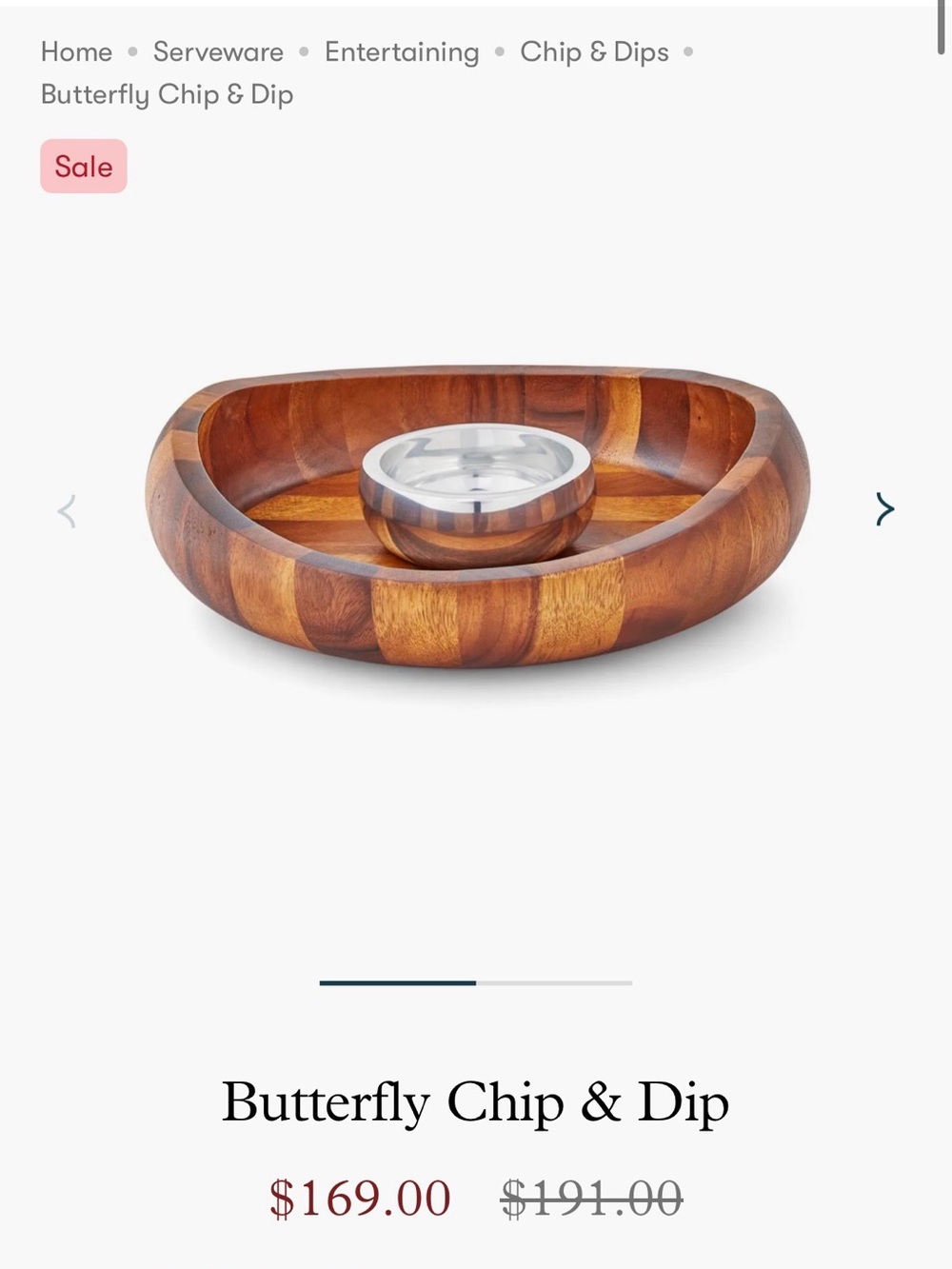 nambé' butterfly chip and dip bowl